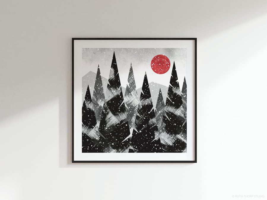 Snowfall Square Art Print