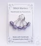 Lampwork Stitch Markers - Purple Swirls - Image 2