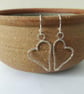 Sterling Silver Open Heart Drop Earrings  - Image 3