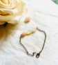 Rose quartz & moonstone bracelet with stainless steel - Birthstones - Menopause