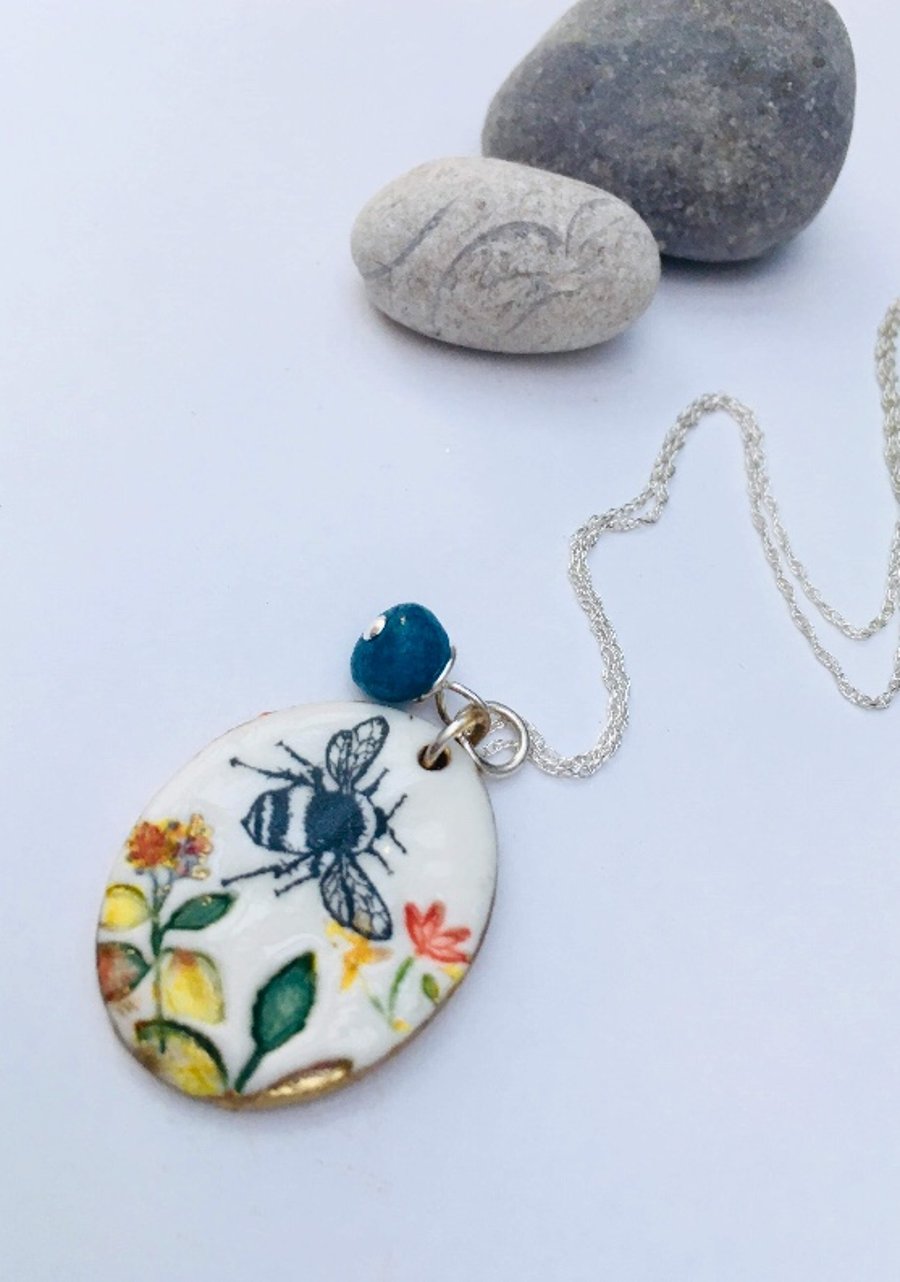 BEAUTIFUL HANDCRAFTED and painted Bee Pendant