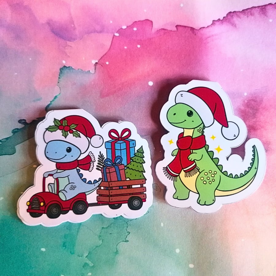 Christmas Dinosaurs Magnetic Bookmark (pack of 2)