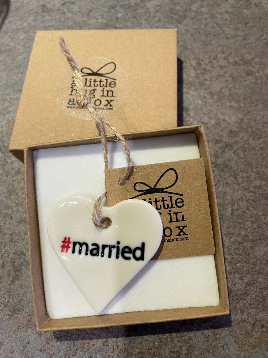 A little hug in a box porcelain  Married heart gift