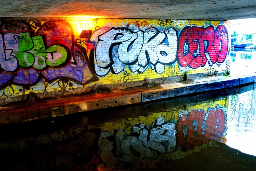 Graffiti Street Art Regent's Canal Camden London Photograph Print