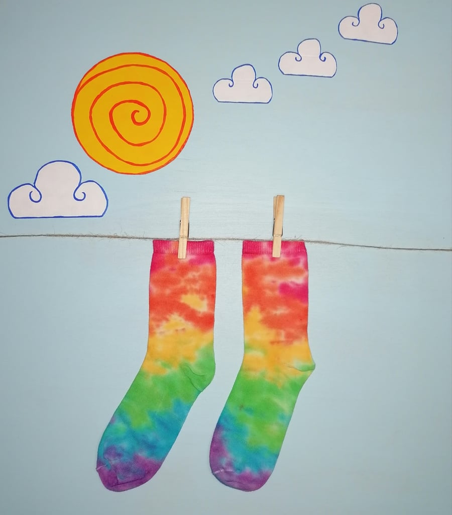 Adults Rainbow Tie Dye socks