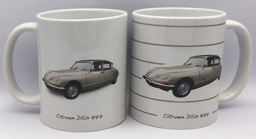 Citroen DS21 1977 - 11oz Ceramic Mug - Plain or Lines Design