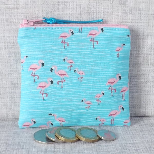 Coin purse, small purse, flamingoes