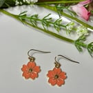 Coral Flower Earrings, Floral Charms, Handmade Jewellery 