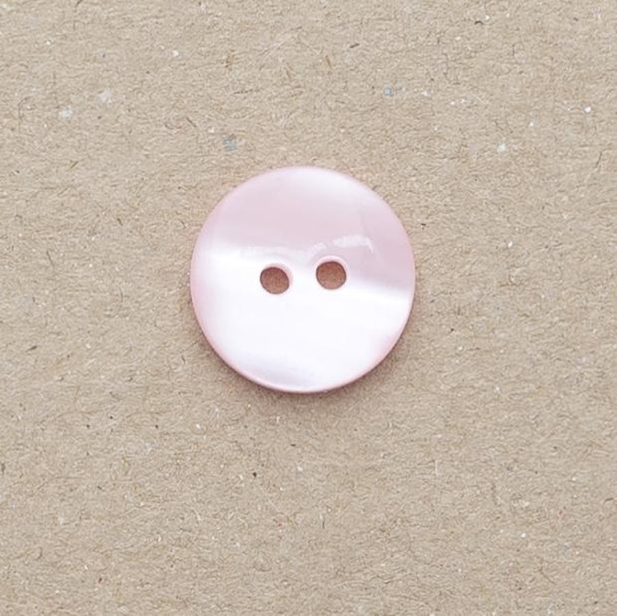 10 pink pearlised buttons 15mm