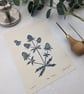 Sea Holly and Tiny Bee Botanical Linocut Print - Image 2