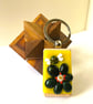 Little Bee fused glass keyring, bag charm - Image 3