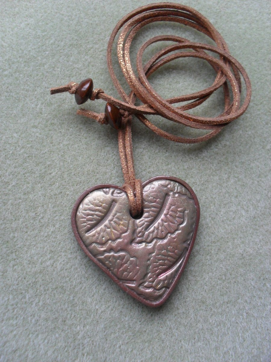 Polymer Clay Leaf Pattern Pendant