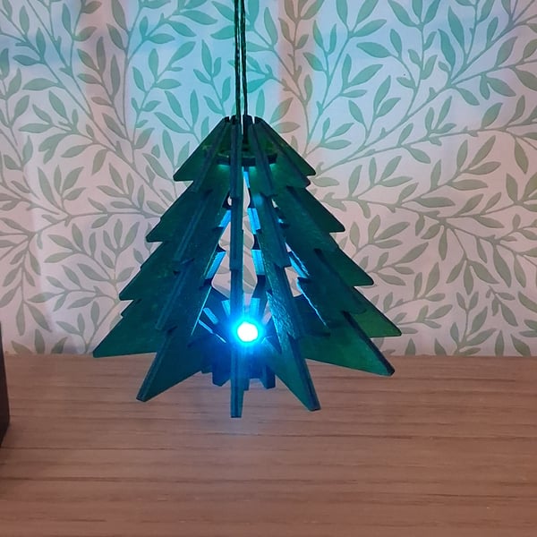Xmas Tree shaped Bauble with Light.