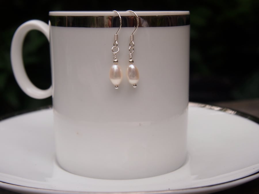 Classic ivory freshwater pearl earrings
