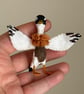 Brown White Indian Runner Duck Spun Cotton Miniature Art Doll - Image 2