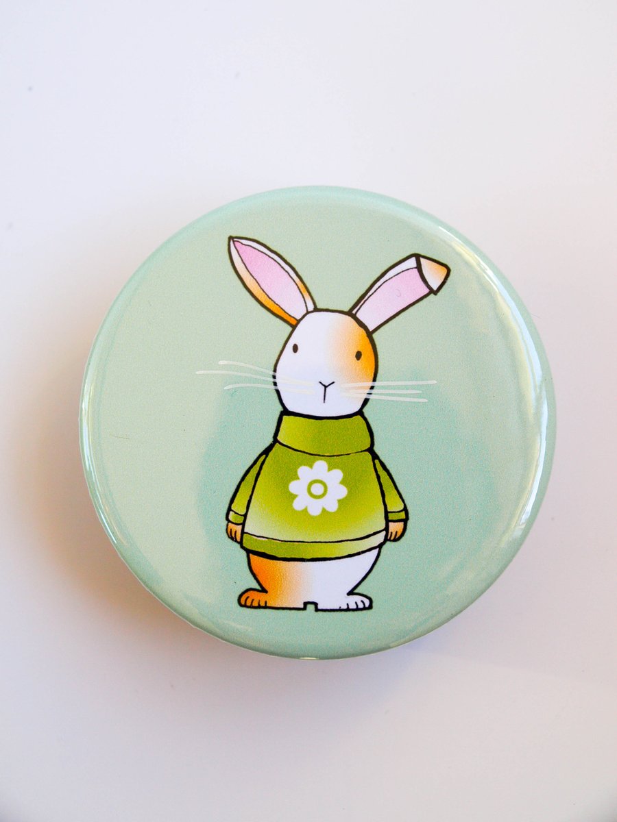 Gatsby the Rabbit Pocket Mirror or Bottle Opener
