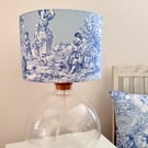 Esme Toile Blue - 30cm Drum Table Lampshade