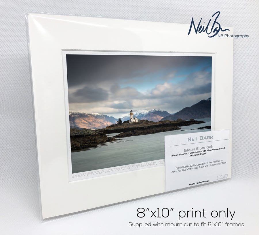 Eilean Sionnach Lighthouse Isleornsay Skye - A5 (10" x 8") Unframed Print
