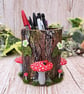 Woodland Mushroom Pen Holder - Pencil Pot for Cottagecore Lovers 