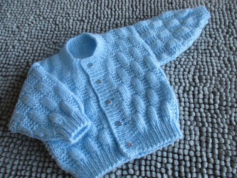 16" Baby Round Neck Patterned Cardigan