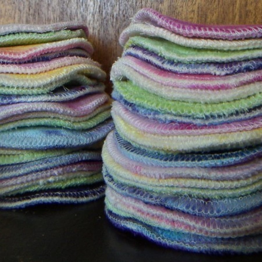 Organic bamboo velour facial cleansing pads - set of 4 FREE POST