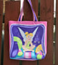 Handmade Fairy Tote Bag Cotton Project Bag Knitting Craft Library Bag