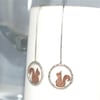 Tiny squirrel drop earrings