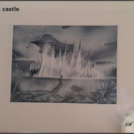 Ice castle original encaustic art painting 