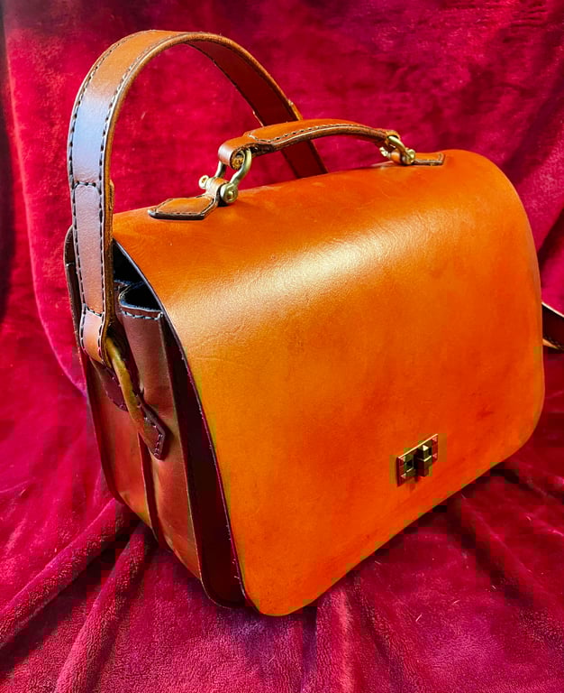 Handmade Leather Explorer Satchel - Industrial Hardware  - Made to Order