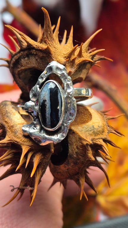 Sterling silver gothic ring