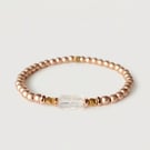 Gold Hematite & Quartz Charm Bracelet - Minimalist Gemstone Jewellery