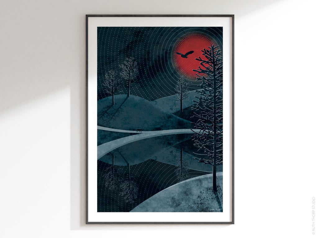 Midnight Sun Illustrated Art Print