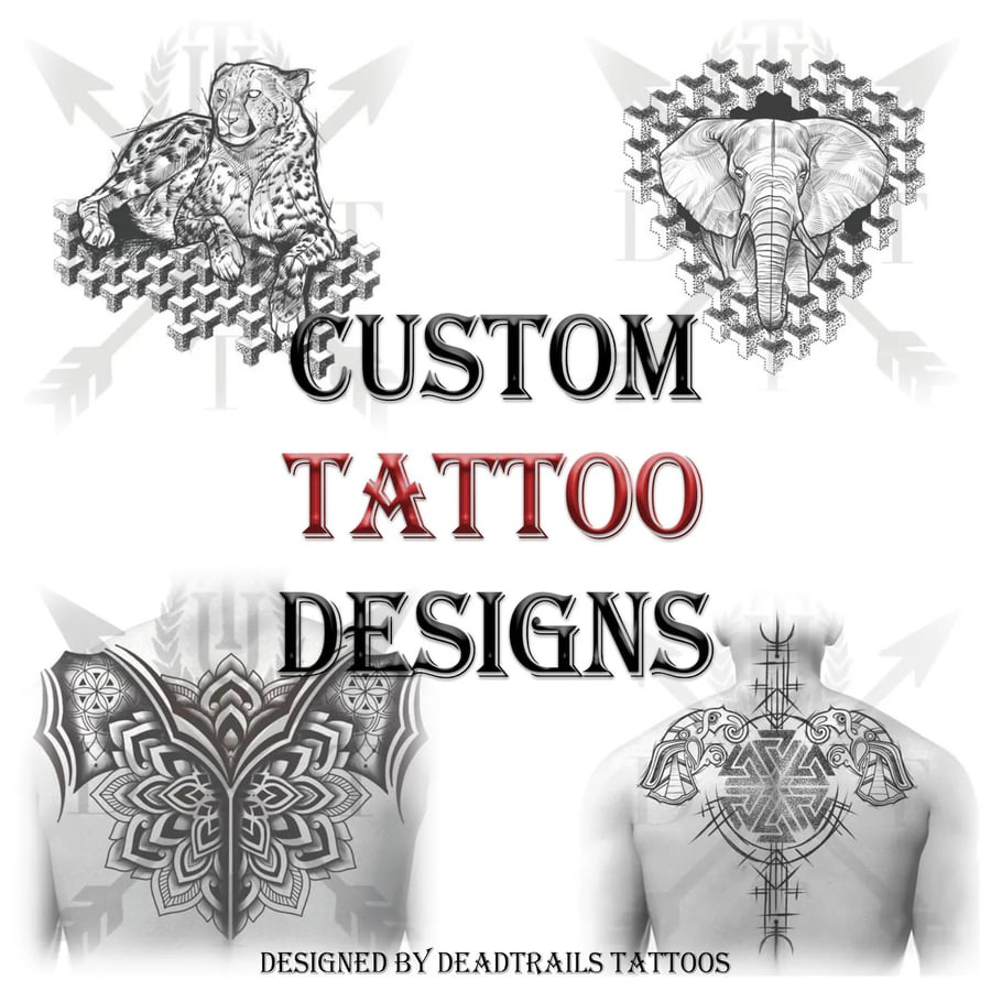 Custom Tattoo Design, Digital Tattoo Artwork,  Bespoke Illustration
