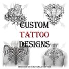 Custom Tattoo Design, Digital Tattoo Artwork,  Bespoke Illustration