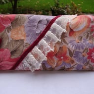 Floral Cotton Glasses Case - Lace and Ribbon Tr... - Folksy