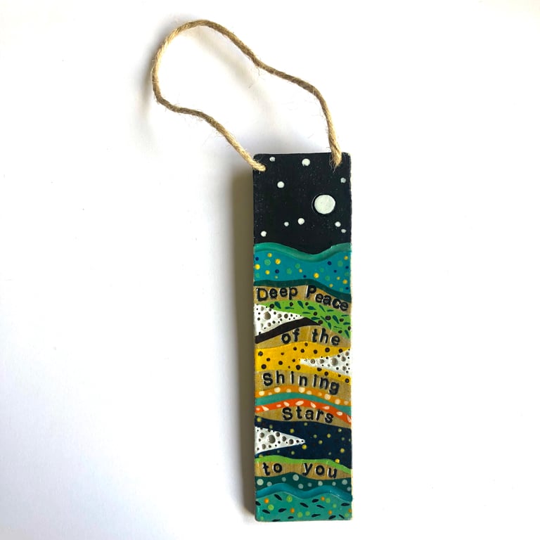 DEEP PEACE OF THE SHINING STARS CERAMIC STONEWARE HANGING PLAQUE