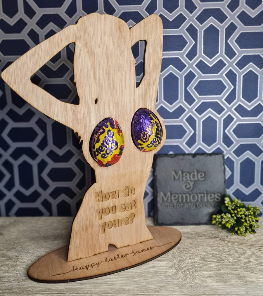 Personalised Novelty boobs egg holder! Great easter gift! Funny, prank, joke, cr