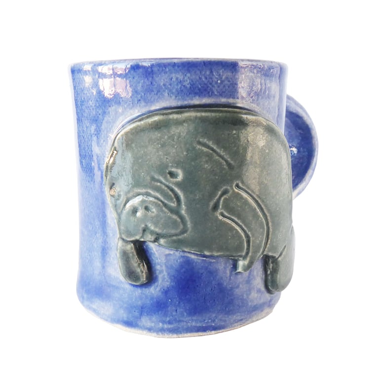 Manatee Mug - Hand Built Stoneware Pottery