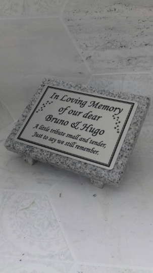 Paw Prints On My Heart Personalised Pet Memorial Garden Stone pet grave marker