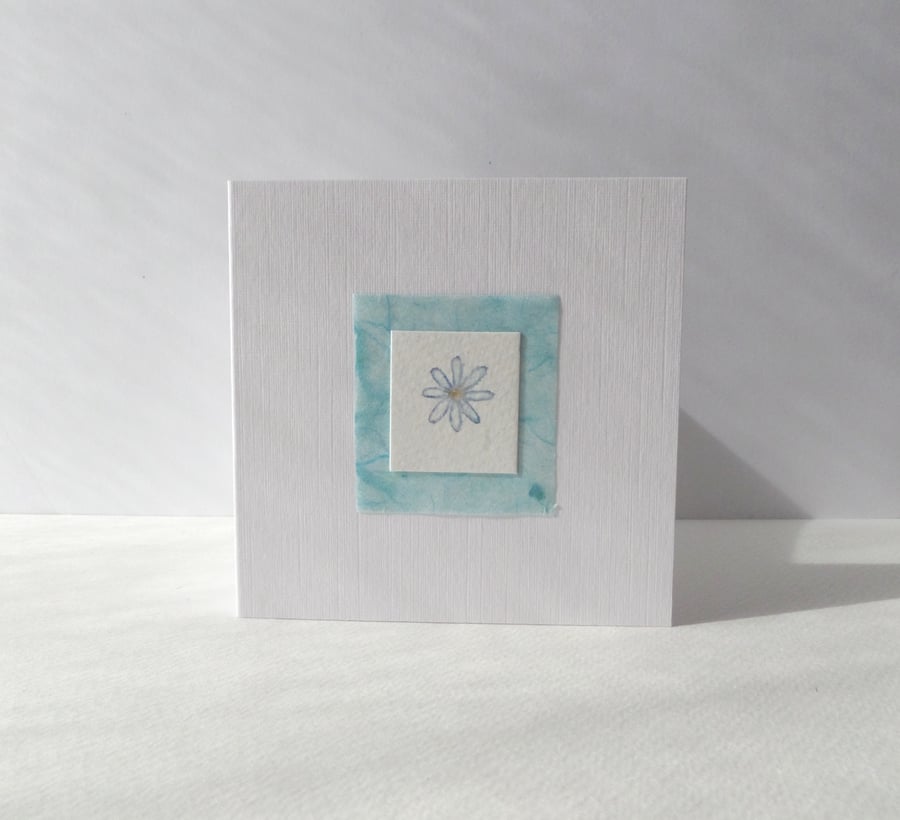 Watercolour Birthday Card, Small Square Simple Card