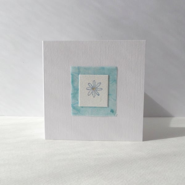 Watercolour Birthday Card, Small Square Simple Card