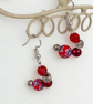 Ruby Red Half Hoop Earrings  - Image 2