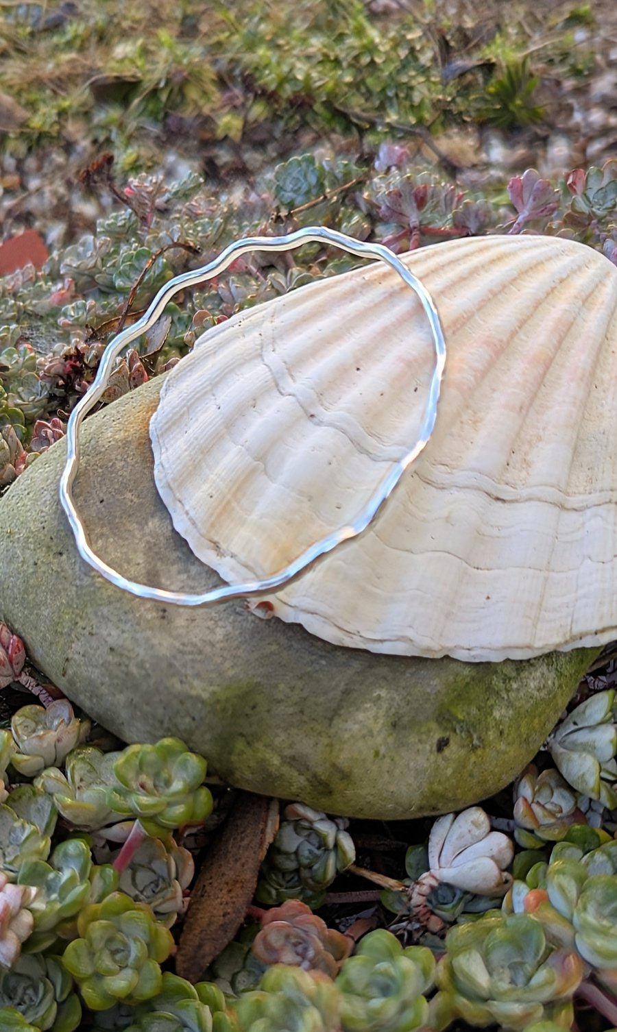 Wavy Sterling Silver Bangle