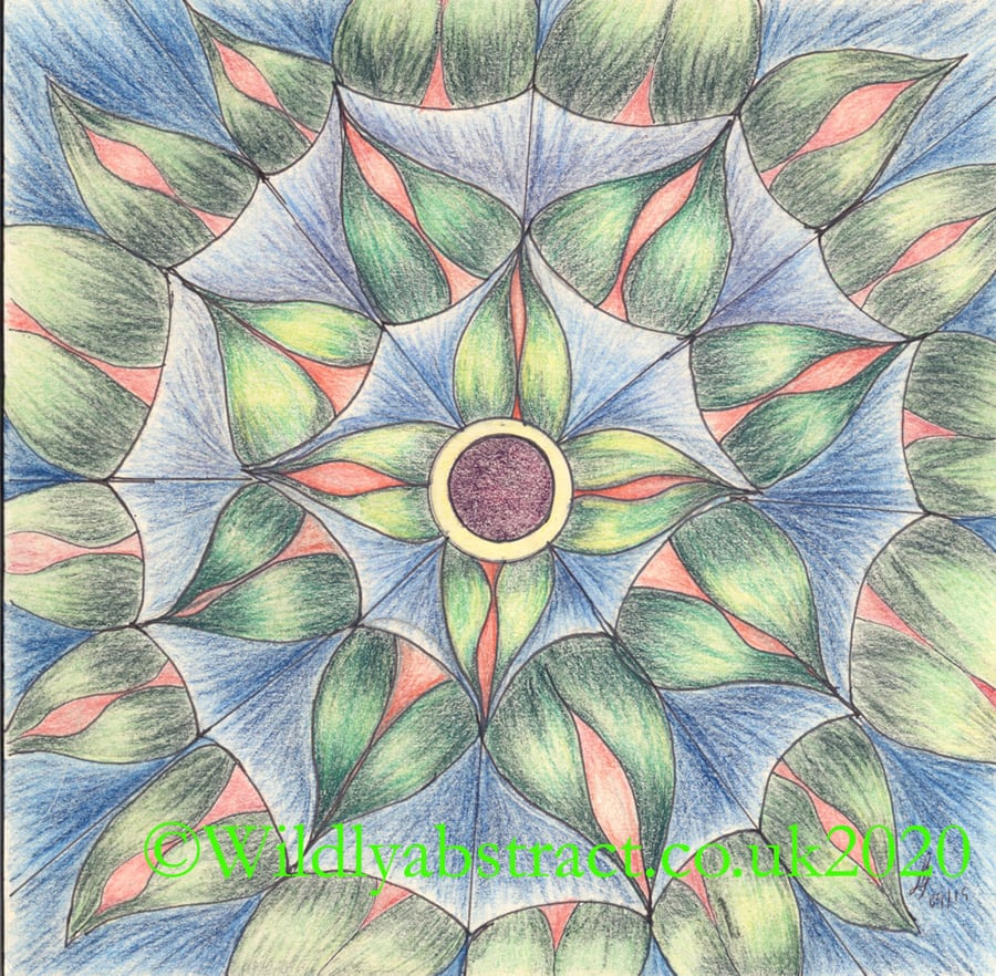 Mandala in coloured pencil