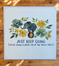 Handmade Cute Elephant Greetings Card – Motivational Quote Card