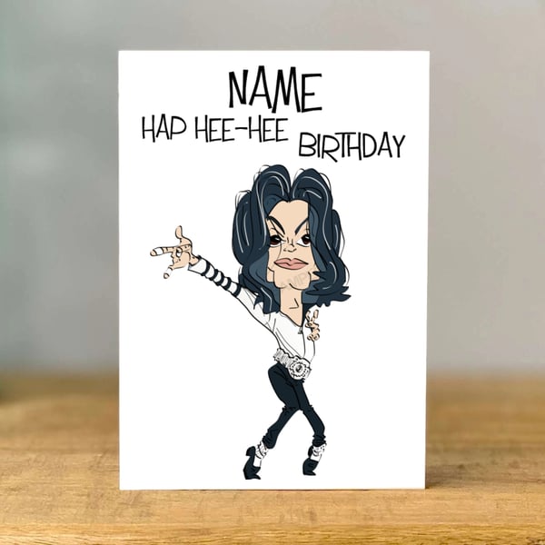 Personalised jackson Pop Star Birthday Card, work colleage, mum, dad, grandad, 