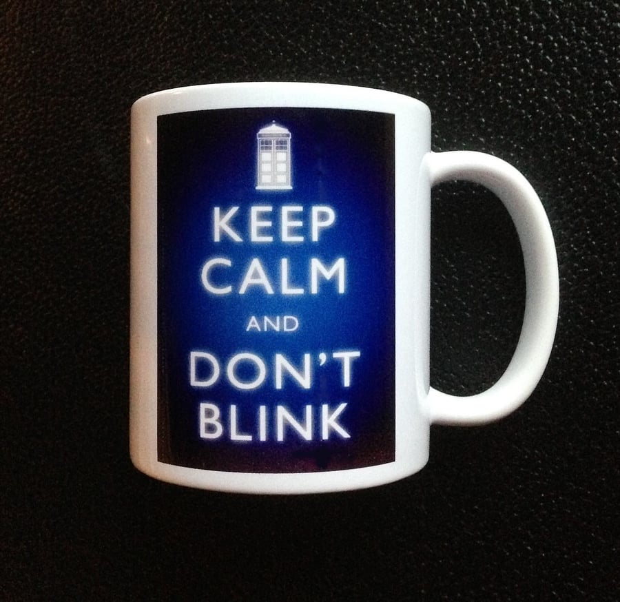 Keep Calm Dr. Who Weeping Angel style Mug