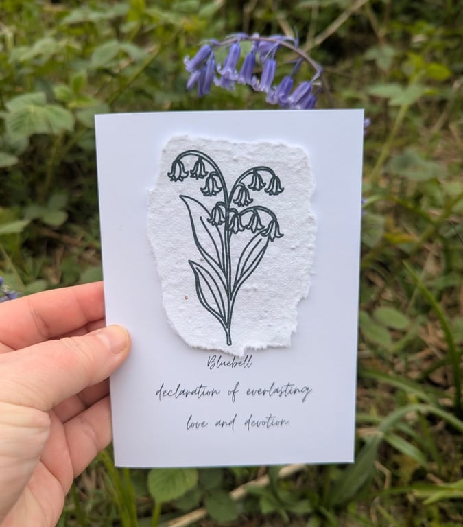 Bluebell Card A6, Botanical Love & Devotion greetings card, flower cards
