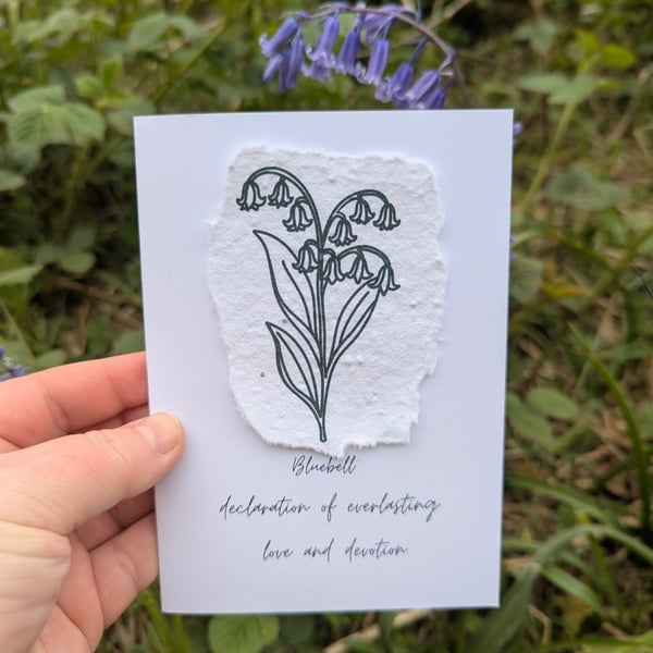 Bluebell Card A6, Botanical Love & Devotion greetings card, flower cards