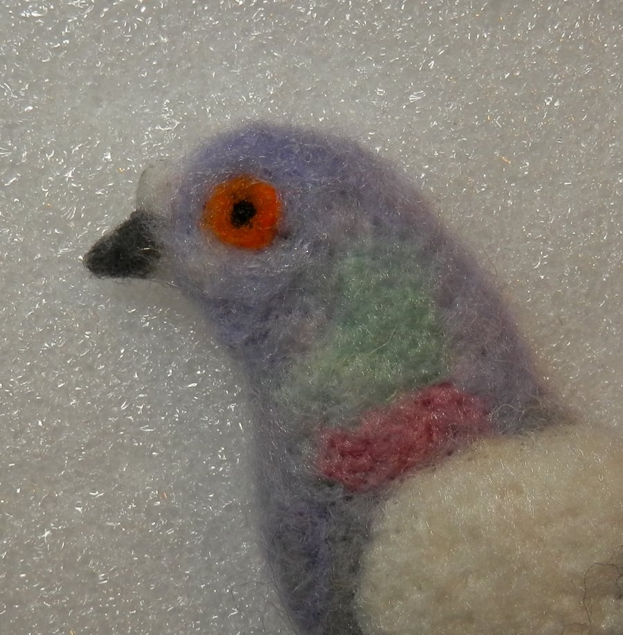 Needle Felted Pigeon Brooch-Made to Order